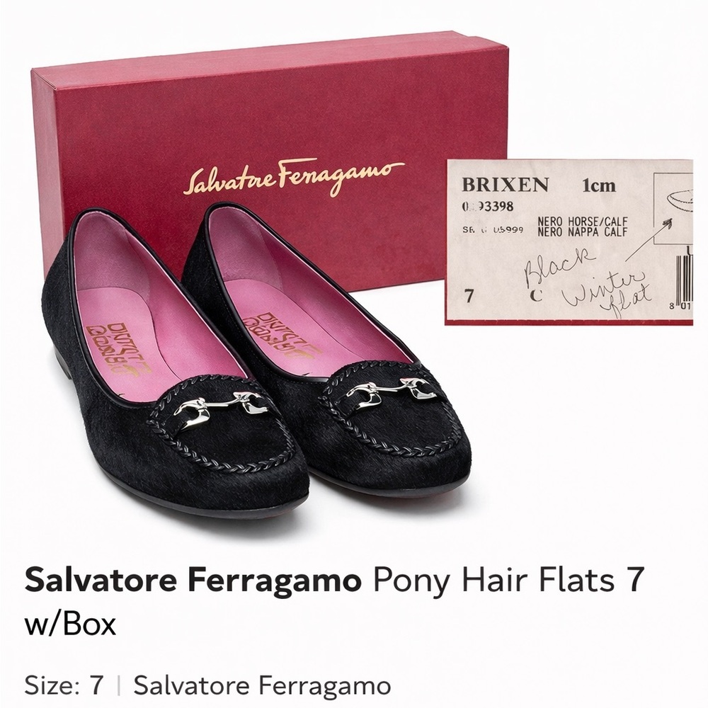 Salvatore Ferragamo Brixen Black Loafers Size 7 C Nappa Calf Flats